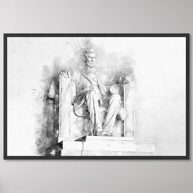 Lincoln Memorial watercolor and pencil drawing Photo Print (Creator Uploaded)