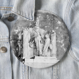 Lincoln Memorial watercolor Button