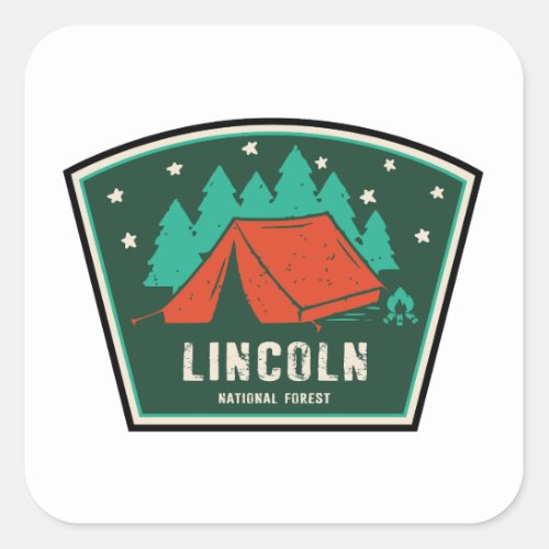 Lincoln National Forest Camping Square Sticker