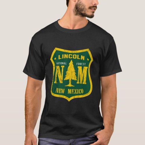 Lincoln National Forest New Mexico Shield Retro Vi T_Shirt