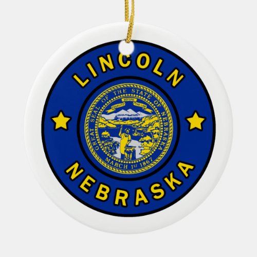 Lincoln Nebraska Ceramic Ornament