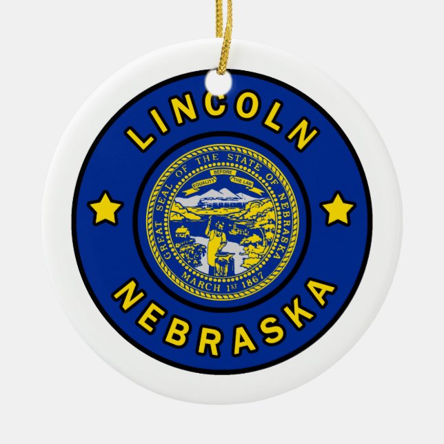 Lincoln Nebraska Ceramic Ornament (Front)