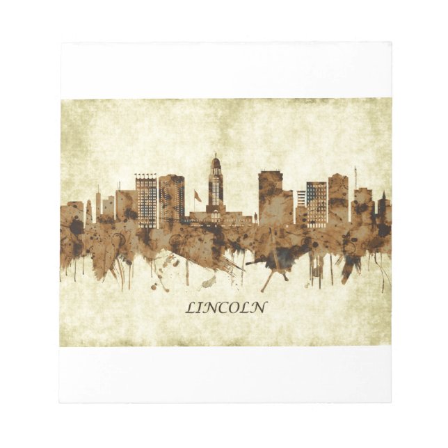 Lincoln Nebraska Cityscape Notepad (Front)