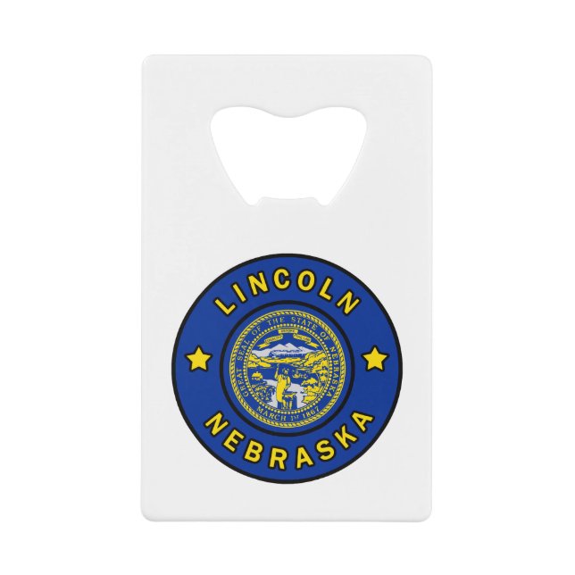 Lincoln Nebraska Credit Card Bottle Opener (Front)