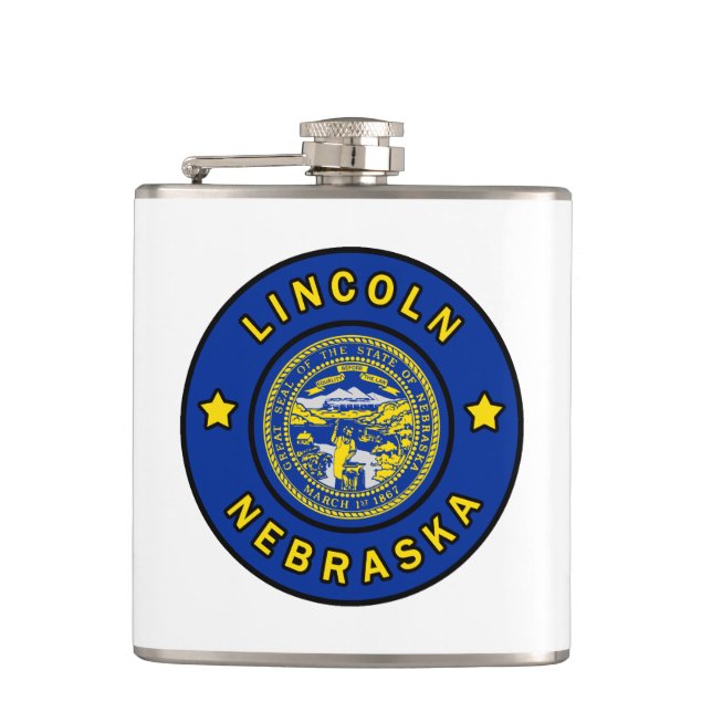 Lincoln Nebraska Flask (Front)