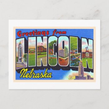 Lincoln Nebraska Ne Vintage Large Letter Postcard by AmericanTravelogue at Zazzle