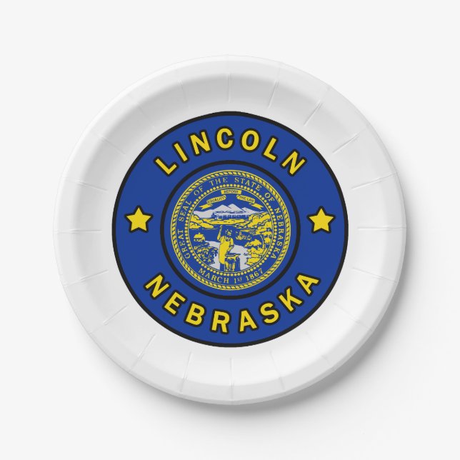 Lincoln Nebraska Paper Plates (Front)