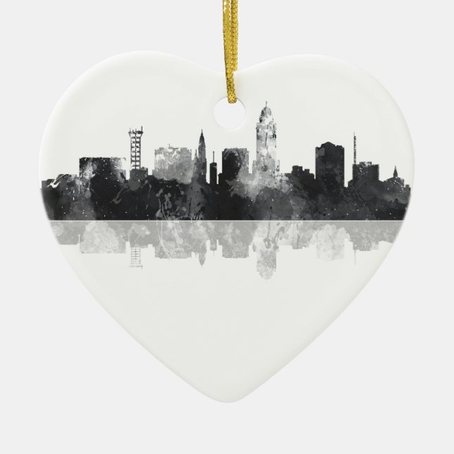 LINCOLN, NEBRASKA SKYLINE CERAMIC ORNAMENT (Front)