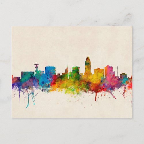 Lincoln Nebraska Skyline Postcard