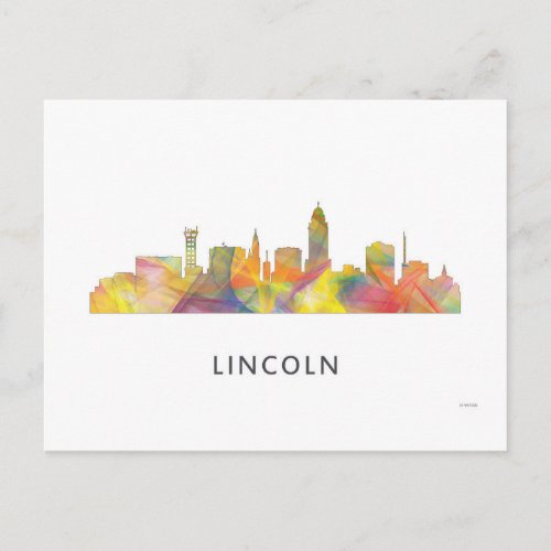 LINCOLN NEBRASKA SKYLINE WB1 POSTCARD