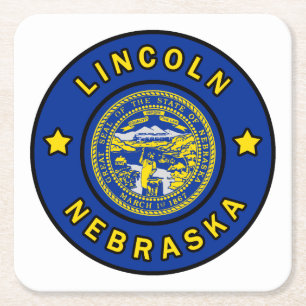 Lincoln Nebraska Square Paper Coaster