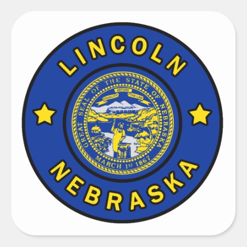 Lincoln Nebraska Square Sticker
