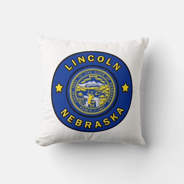 Lincoln Nebraska Throw Pillow (Front)