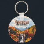 Lincoln New Hampshire Franconia Falls Autumn Keychain<br><div class="desc">The water of Franconia Falls flows amidst the orange and red trees in autumn in Lincoln, New Hampshire. Lincoln, New Hampshire, founded in 1764, is a charming town nestled in the White Mountains, known for its scenic beauty and outdoor recreation. Key sights include Franconia Notch State Park, home to iconic...</div>