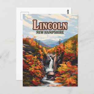 Lincoln New Hampshire Franconia Falls Autumn Postcard