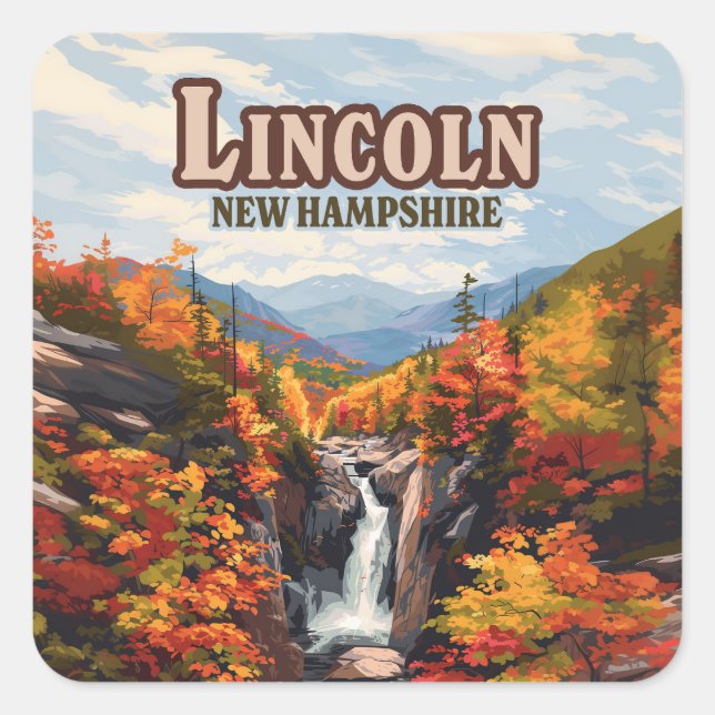 Lincoln New Hampshire Franconia Falls Autumn Square Sticker (Front)