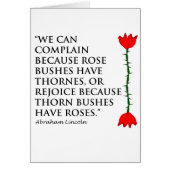 Lincoln: on Thornes and Roses (One Rose). (Front)
