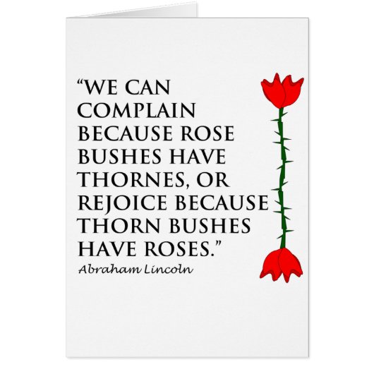 Lincoln: on Thornes and Roses (One Rose). (Front)
