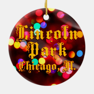 Lincoln Park Chicago Lights Circle Ornament