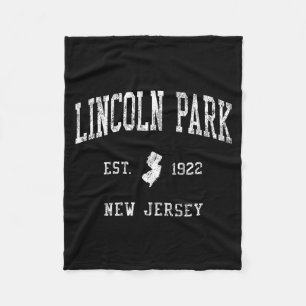 Lincoln Park Nj J01 Vintage Athletic Srts Design Fleece Blanket