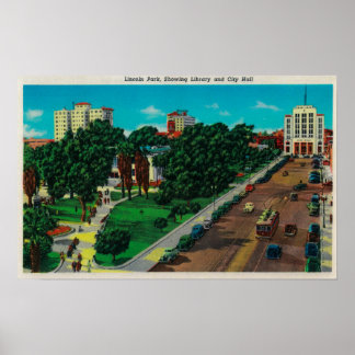Lincoln Park showing Library & City Hall Poster