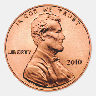 Lincoln Penny Classic Round Sticker
