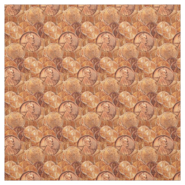 Lincoln penny/pennies copper, one cent, 1919 fabric (Swatch)
