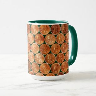 Lincoln penny/pennies copper US coin, penny Mug