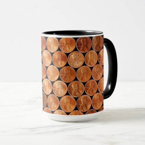 Lincoln pennypennies copper US coin penny Mug