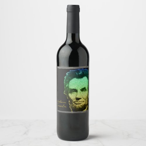 Lincoln Portrait Text Poster Wine Label