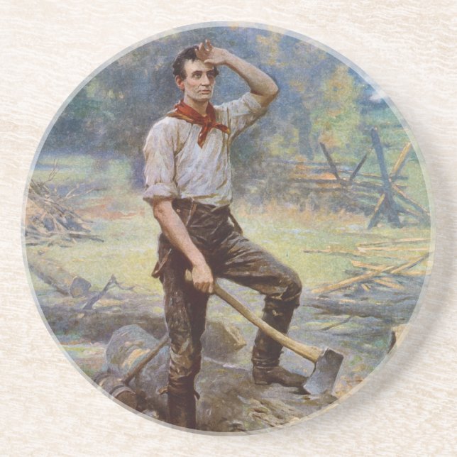 Lincoln the Rail Splitter by Jean L. Gerome Ferris Drink Coaster (Front)