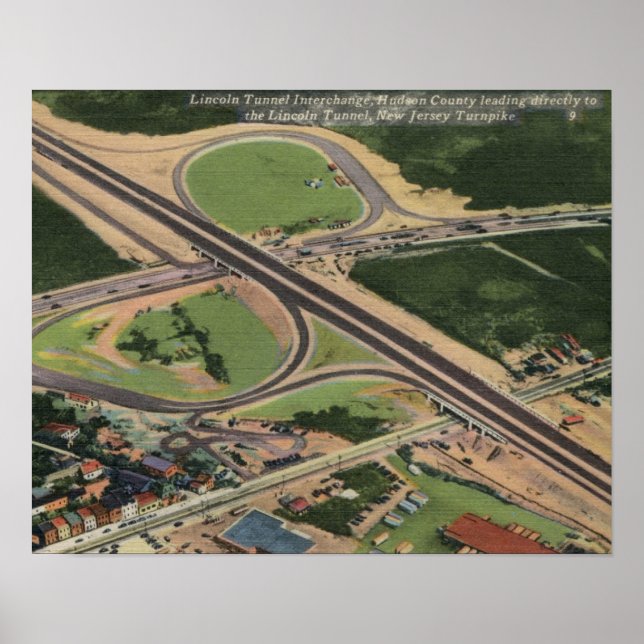 Lincoln Tunnel, NJ Turnpike Exchange Vintage Poster (Front)