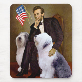 Lincoln - Two Old English Sheepdogs Mouse Pad
