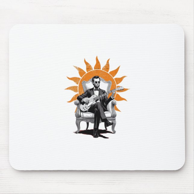 Lincoln Unplugged – Funny Abraham Lincoln Guitar  Mouse Pad (Front)