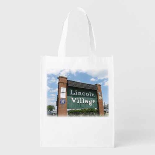Lincoln Village Welcome Sign W Broad Grocery Bag