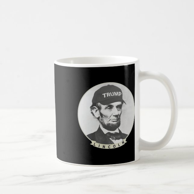 Lincoln Wearing Trump Hat - Funny Abe Merica Abrah Coffee Mug (Right)