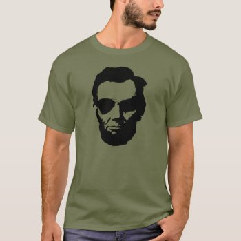 Lincoln With Aviator Sunglasses - Black T-shirt by SmokyKitten at Zazzle