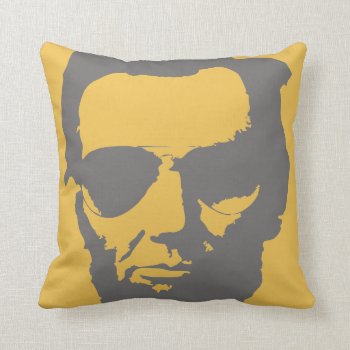 Lincoln With Aviator Sunglasses Hipster (gray) Throw Pillow by SmokyKitten at Zazzle