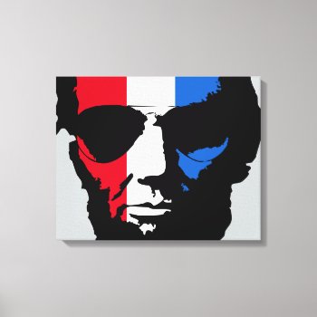 Lincoln With Aviator Sunglasses - Red White Blue Canvas Print by SmokyKitten at Zazzle