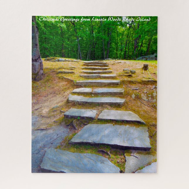 Lincoln Woods Rhode Island. Christmas Greetings Jigsaw Puzzle (Vertical)