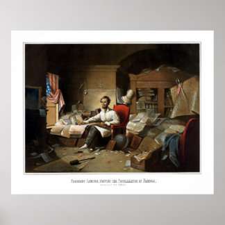 Lincoln Writing The Emancipation Proclamation Poster