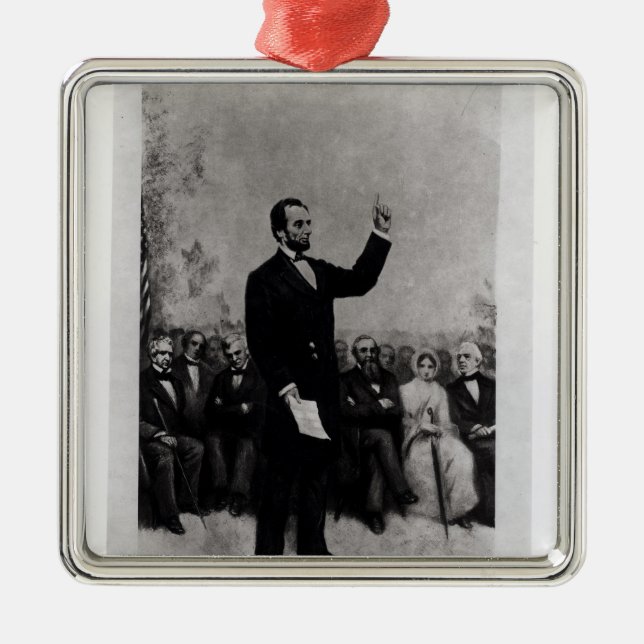 Lincoln's Address at Gettysburg, 1895 Metal Ornament (Front)