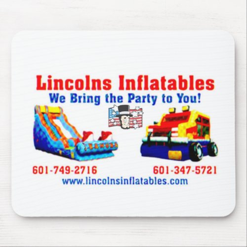 Lincolns inflatables Business Card 2jpg Mouse Pad