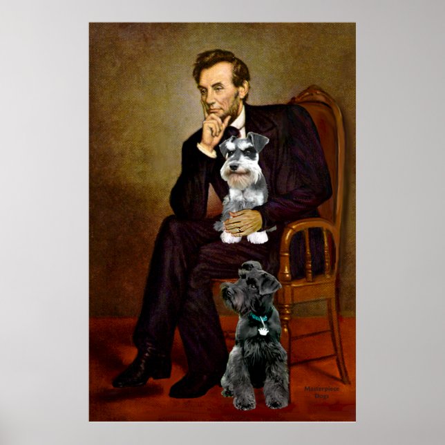 Lincoln's Two Schnauzers Poster (Front)