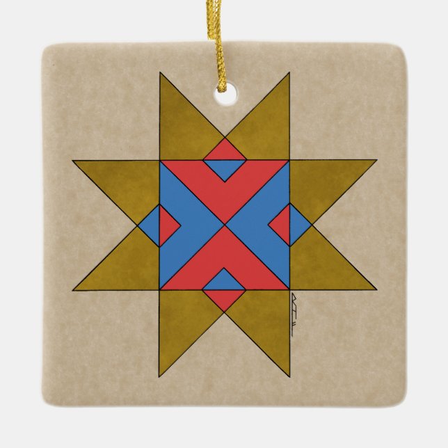 Lincolnshire Auseklis Witch Mark Ceramic Ornament (Front)