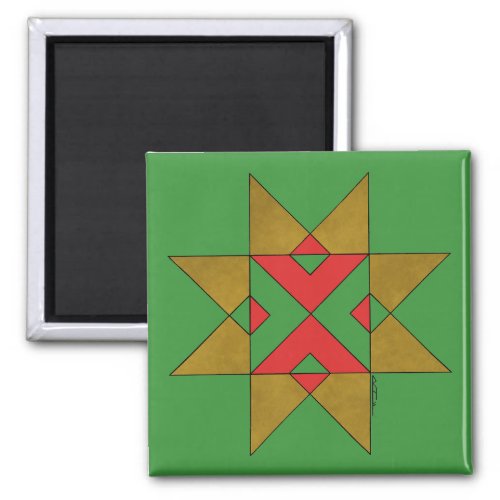 Lincolnshire Auseklis Witch Mark Red and Green Magnet