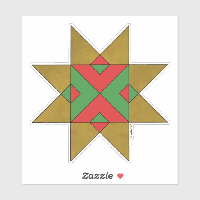 Lincolnshire Auseklis Witch Mark Red and Green Sticker (Sheet)