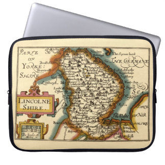 Lincolnshire County England Old Antiquarian Map Laptop Sleeve