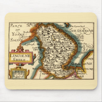 Lincolnshire County England Old Antiquarian Map Mouse Pad
