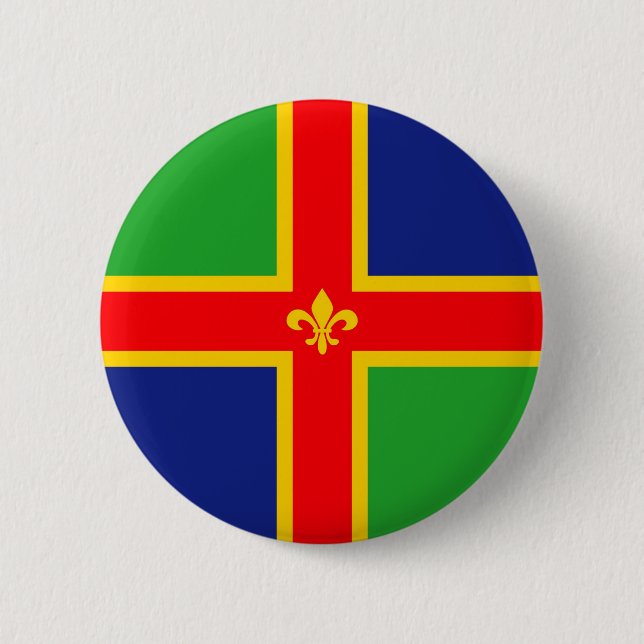 Lincolnshire flag united kingdom great britain   e pinback button (Front)